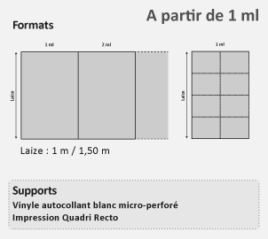 vinyle micro-perforé formats et supports