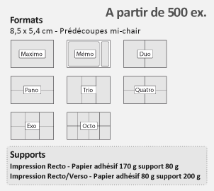 carte adhésive formats et supports